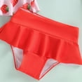 thumbnail image 4 of Gubotare Infant Bathing Suits for Girls Toddler Kids Girl Swimsuit Two Piece Bikini Tankini Sets Ruffled Bathing Suit Beach Swimwear3 6 Months (Red,3-6 Months), 4 of 6