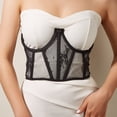 thumbnail image 2 of SRZYMJ Underbust Corset Belts for Women Lace Up Tie Back Bustier Mesh Cincher Waist Belt, 2 of 5