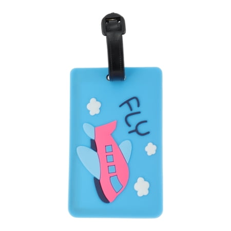Unique Bargains 1 Pc Aircraft Pattern Luggage Tag for Travelling Sky Blue
