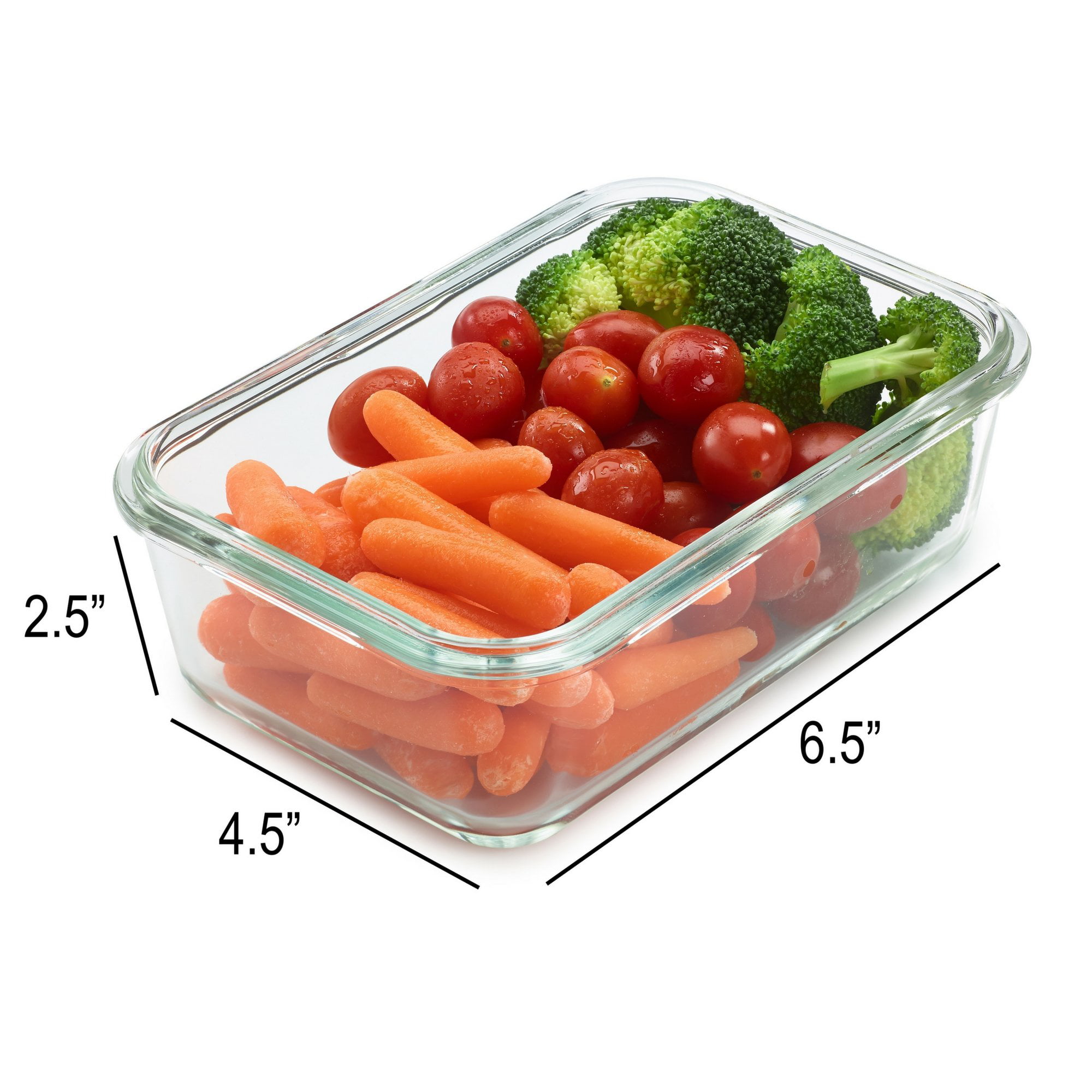 Hastings Home Glass Food Storage Containers, 5- 1-Compartment Portion  Control Meal Prep with Lids, Microwave Safe 706961MXT