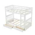 thumbnail image 3 of Aukfa Twin over Twin Bunk Bed with Two Storage Drawers, Wood Convertible Two Bed for Kids Teens - White, 3 of 8