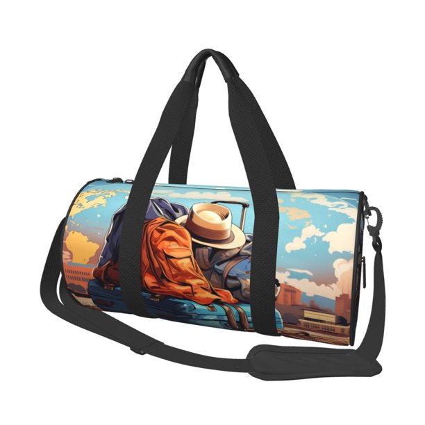 Balery Colorful Travel Luggage Gear Bolsa de Gimnasio para Mujeres y Hombres, Bolsa de Viaje Impermeable, Bolsa de Fin de Semana con Compartimento para Zapatos y Bolsillo Húmedo