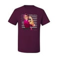 thumbnail image 2 of Wild Bobby, Breast Cancer Survivor Distressed American Flag, Breast Cancer Awareness, Men's Graphic Tees, Maroon, 4XL, 2 of 3