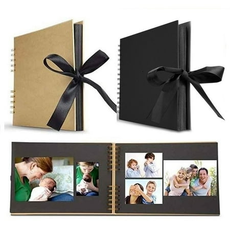 Baby Shower Scrapbook Pages - Photo Album Scrapbook, Family Wedding Anniversary Baby Vacation Album Sewn Bonded Leather Book Bound Multi-Directional 30 Page