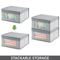 thumbnail image 5 of mDesign Medium Fabric Closet Storage Box with Front Window/Lid, 8 Pack, Gray, 5 of 8