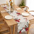 thumbnail image 3 of Red Green Valentine's Day Table Runner - 60 Inch Long, Kitchen Dining Table Runner Dresser Scarves, Summer Botanical Floral Rustic Farmhouse Decor for Coffee Tables Wedding Party Banquet, 3 of 8