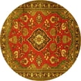 thumbnail image 1 of Ahgly Company Machine Washable Indoor Round Persian Yellow Traditional Area Rugs, 7' Round, 1 of 4