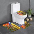 thumbnail image 1 of Crash Bandicoot Juego de 3 alfombras de baño de coral fleece: tapete de baño + alfombra de inodoro en forma de U + funda de tapa de inodoro en forma de O, 1 of 6