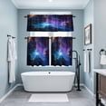 thumbnail image 4 of Starry Sky Kitchen Curtains Valances and Tiers Set of 3 Blue Sky Shinny Bright Stars Romantic Modernism Tier Curtains and Valance with Rod Pocket for Small Windows, 27.5"x36", 4 of 9