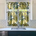 thumbnail image 3 of Set of 3 Kitchen Curtains, 27.5x36 Inch Polyester, Hawaiian Tropical Leaf and Flower Designs, Lightweight Window Drapes for Kitchen or Bathroom, 3 of 6