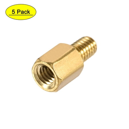 

Uxcell Brass M4 7mm+6mm Male-Female Hex Standoff 5 Pack