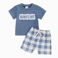 thumbnail image 4 of Toddler Boy Outfit Mama's Boy Short Sleeve T-Shirt and Plaid Shorts Set Infant Baby Boy Summer Clothes, 4 of 4