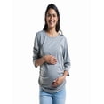 thumbnail image 1 of Playera Maternidad Algodón Manga 3/4 Cómoda Ropa Embarazo Blusa Básica Mujer Casual Color Gris, 1 of 4