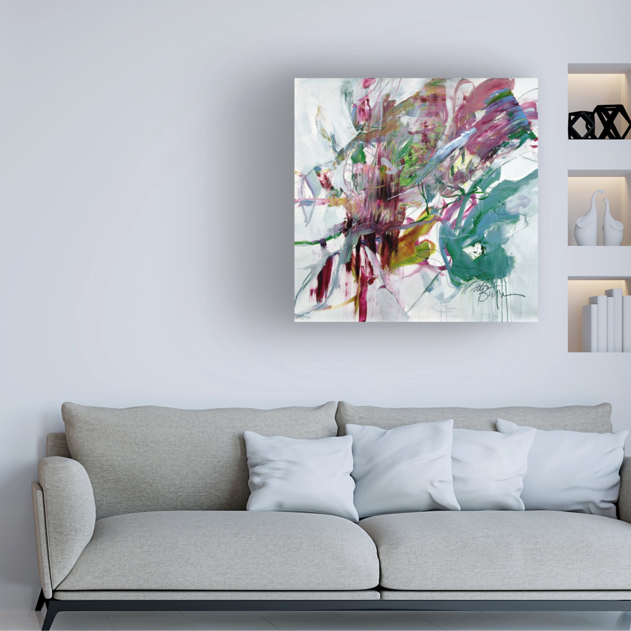 Canvas Wall Art - Kati Bujna 'Magnificent Magenta Magnolia 2' Wall Art for Living Room, Bedroom, or Office Décor by Trademark Fine Art - 18 x 18 Inches