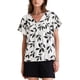 thumbnail image 2 of Blusa floral de manga corta con volantes en V para mujer Inspire Chic, verano, XS, blanca, 2 of 6