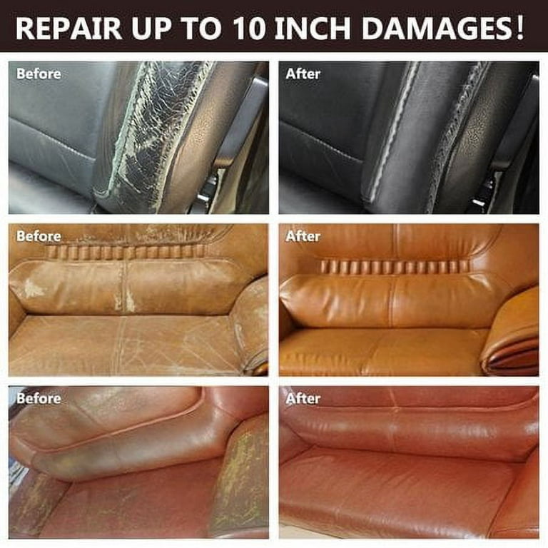 HomChum Black Leather Repair Set of 5, Brown Vinyl PU Leather