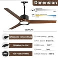 thumbnail image 6 of 52 Inch Outdoor Ceiling Fan with Light and Remote, Reversible Waterproof  Fan for Gazebo Pergola Porch Deck Balcony, Wet Rated Plug-in Hanging Ceiling Fan for Outside$$Tools & Hardware Other, 6 of 9