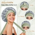 thumbnail image 4 of BONNET QUEEN Silk Bonnet for Sleeping Satin Bonnet with Tie Hair Wrap Double Layer Sleep Cap for Women Curly Hair, 4 of 6