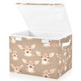thumbnail image 2 of 16.5x12.6x11.8in Foldable Flip-Top Storage Bin, Dustproof Magic Tape Closure, Ideal for Home & Toy Organization，Cute Deer, 2 of 7
