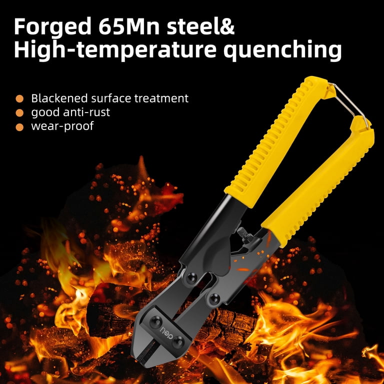 Deli 8-Inch Mini Bolt Cutter, 65Mn Steel Blade photo 2