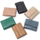 thumbnail image 5 of Cartera pequeña de piel de oveja Cartera corta para mujer Monedero plegable de cuero tejido a mano con clip para billetes, 5 of 6