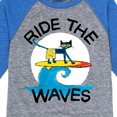 thumbnail image 3 of Pete The Cat - Ride The Waves - Toddler And Youth Raglan Graphic T-Shirt, 3 of 7