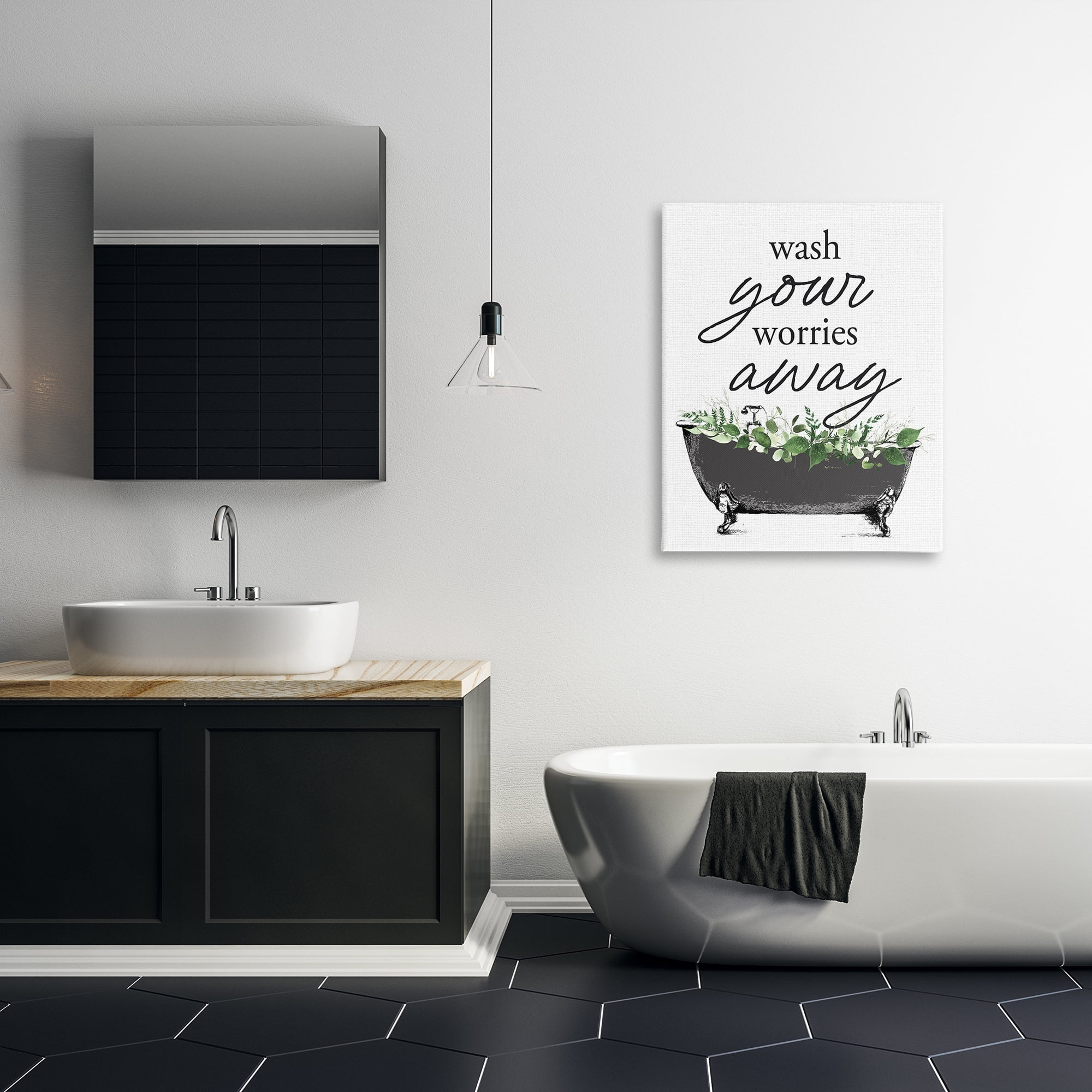 Wash Worries Away Herbs Canvas Wall Art, design by Lettered and Lined