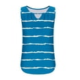 thumbnail image 4 of Ohufall Tank Tops for Women Fashion Casual Stripe Printed Keyhole Neckline Sleeveless T-shirt Tops Summer Womens Loose Fit Beach Shirts, 4 of 5