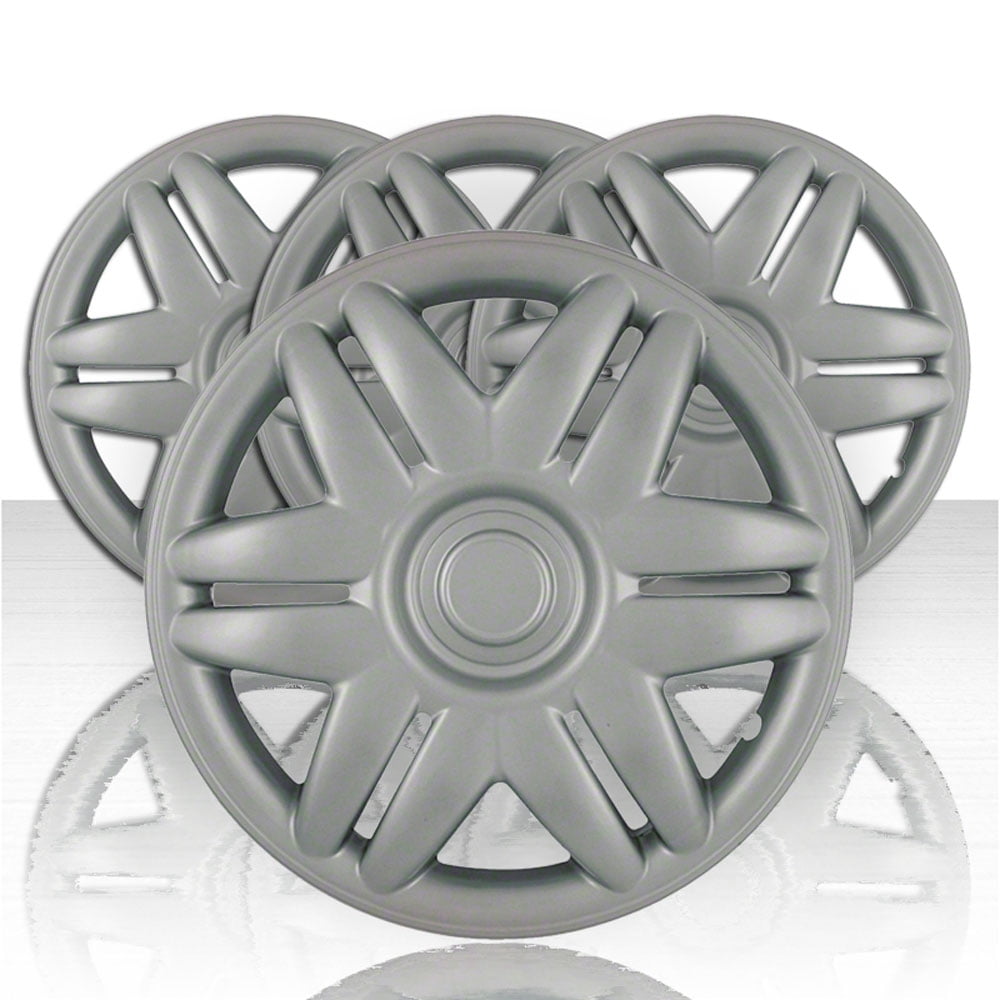 Set of Four 15" Silver 12Sp Hubcap Wheel Covers for 00-01 Toyota Camry (Push-on)