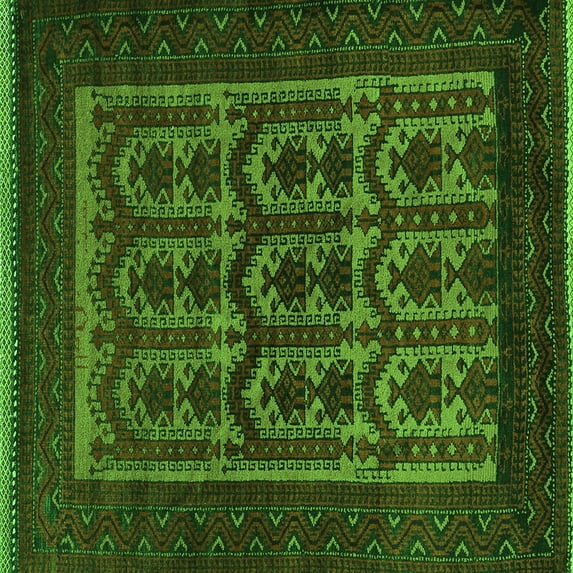 Ahgly Company Indoor Square Southwestern Green Country Area Rugs, 5' Square
