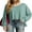 04 Blue Green, variant on Cueply Women's Long Sleeve Blouses Waffle Knited Fashion Fall Tops V Neck Loose Pullover T Shirts