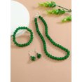 thumbnail image 4 of QQTDFG 4pcs Beautiful Green Bead Decor Jewelry Set Beaded Necklace Bracelet Earrings-default, 4 of 5