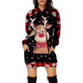 thumbnail image 1 of Vestido de noche de punto con estampado de árbol de Navidad para mujer, vestido de fiesta con capucha, moda de otoño, holgado, Sexy, Mini Festival, ropa femenina, 1 of 5