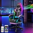 thumbnail image 6 of Hoffree Gaming Chair Massage Computer Chair with Footrest and Lumbar Support  Height Adjustable Gamer Chair with 360°-Swivel Seat and Headrest and for Office or Gaming, 6 of 9