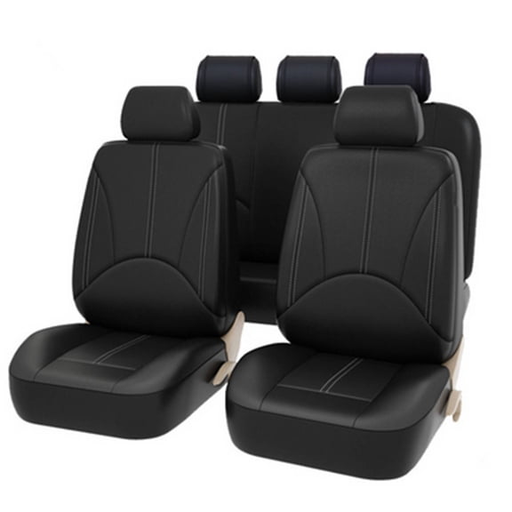 AUQ 10Pcs Car Seat Covers,Pu Forros Para Asientos De Carro,Car Seats Covers,Black