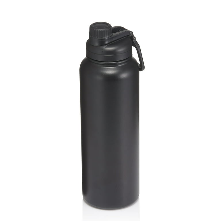 Mainstays 40 fl oz Rich Black Solid Print Insulated Stainless