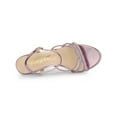 thumbnail image 4 of BLISSFUL STEP Chaussures pour Femmes Sandales à Talon Kitten à Bout Ouvert en PU avec Bride à la Cheville Ornée de Strass Rose 8,5, 4 of 7