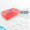 thumbnail image 4 of Enday Multipurpose Utility Box with Lid Plastic Pencil Case Organizer, Red 1 Pack, 4 of 7