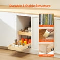 thumbnail image 2 of 2 Tier Pull Out Cabinet Organizer 14W x 21D Soft Close Sliding Wood Drawer Adjustable Base for Kitchen Pantry Bathroom, 2 of 6