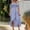 *Blue, variant on U Women's Off Shoulder Short Sleeve Smocked Midi Dress,Casual Flowy Summer Sundress with High Low Hem White,Women's Plus L