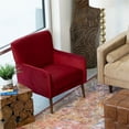 thumbnail image 2 of Silvan Mid Century Modern Furniture Style Red Velvet  Accent Armchair, 2 of 7