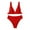 Red, variant on Sngxgn Bikini Set for Women Two Piece Swimsuit High Waisted V Neck Ruched Front Wide Straps(Purple,M)