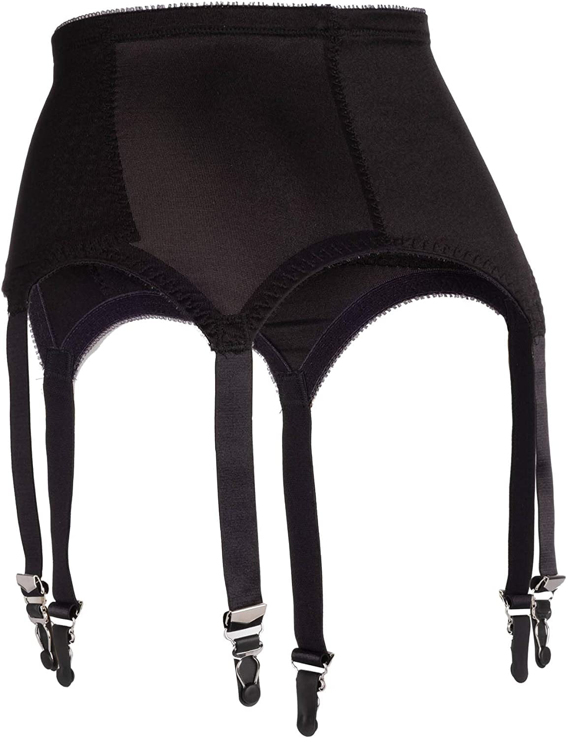 Womens Black Nylon/Spandex Shapewear Garter Belt Medium Shaping (6X/42) NEW