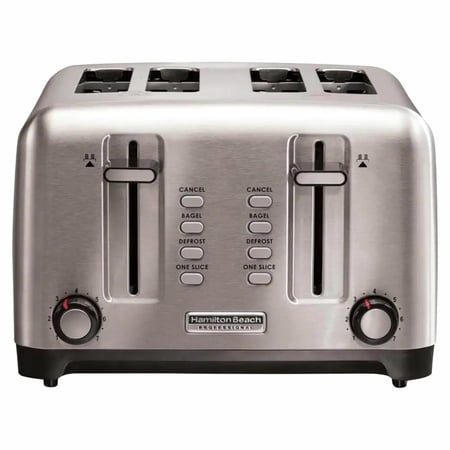 Hamiton Beach Professional Sure-Toast Pro 4 Slice Toaster  Deep and Wide Slots with Sure-Toast Technology - Silver