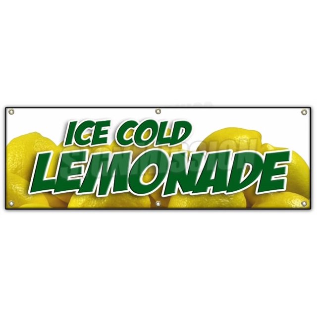72" Lemonade 1 Banner Sign lemonaid ice Cold Fresh Homemade Drinks Food