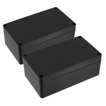 FRCOLOR 2pcs Waterproof Electrical Enclosure for Outdoor Electronic ,Black ABS Plastic Junction Box for Power Cords Management Supplies