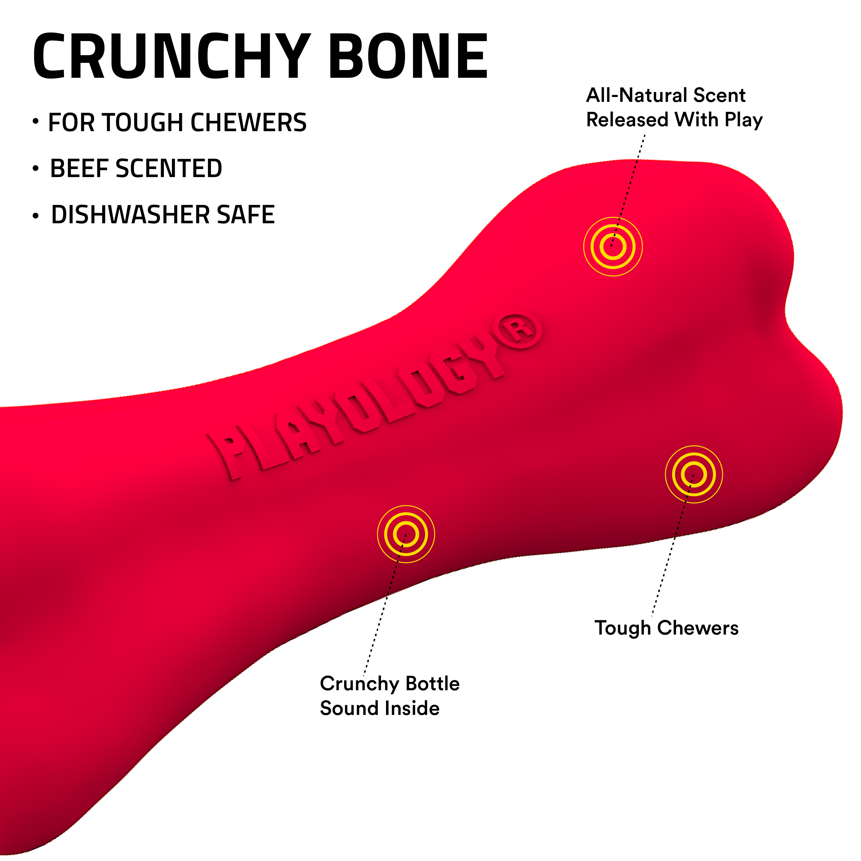 Playology Jumbo Crunchy Bone Dog Toy photo 4
