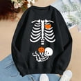 thumbnail image 4 of KHONTS Women's Skeleton Halloween Maternity Sweatshirts Crewneck Pullover Tops Pregnancy Announcement Tee Tops Black XXL, 4 of 5