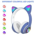 thumbnail image 4 of Rirool Cat Ear Bluetooth Headphones for Kids Girls - Wireless Headset w/Mic, 94dB Volume Limit, LED Lights, Foldable, for School/Travel Blue, 4 of 10