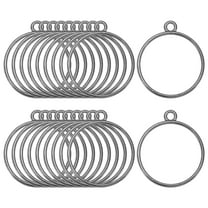 20-Pack Open Bezels for Resin, Round Open Back Bezel Pendants for Resin Jewelry Making/DIY Earrings Necklace, Alloy Hollow Frame Pendants [Black]
